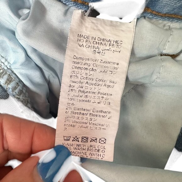 Denim Midi Skirt With Front Slit Blue Cotton Blend Stretch Boho Festival Size M‎ - Picture 5 of 5